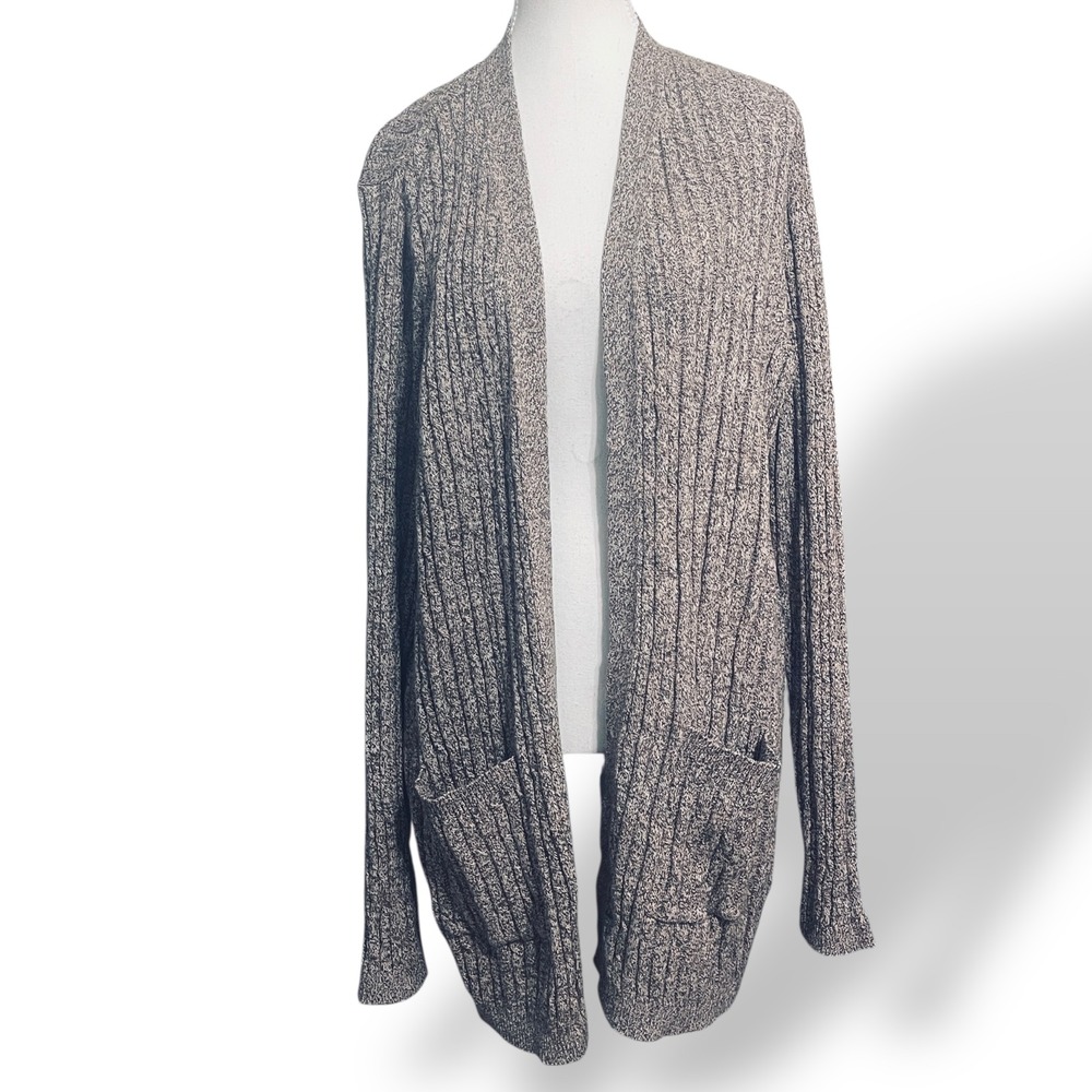 Kim Rogers Womens XXL Brown Marl Cotton Core Knit Cardigan Sweater